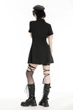 Black military gothic shirt dress DW975