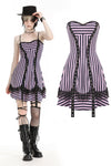 Punk Black and Purple Striped Knit Dress DW976