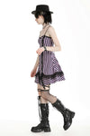 Punk Black and Purple Striped Knit Dress DW976