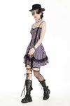 Punk Black and Purple Striped Knit Dress DW976