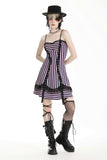 Punk Black and Purple Striped Knit Dress DW976