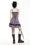 Punk Black and Purple Striped Knit Dress DW976