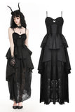 Gothic death butterfly layered hi-low dress. DW977