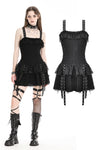 Punk rock black edgy rebellious dress DW978