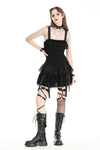 Punk rock black edgy rebellious dress DW978