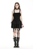 Punk rock black edgy rebellious dress DW978