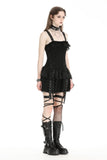 Punk rock black edgy rebellious dress DW978