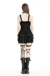 Punk rock black edgy rebellious dress DW978