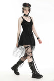 Irregular spider web knit dress with metal pentagrams DW979