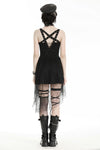 Irregular spider web knit dress with metal pentagrams DW979