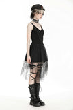 Irregular spider web knit dress with metal pentagrams DW979