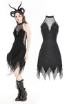 Devil sexy net deep V -neck dress DW980