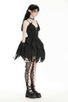 Black night-flying bat irregular dress  DW981