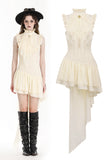 Steampunk Explorer's beige irregular lace dress DW994