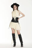 Steampunk Explorer's beige irregular lace dress DW994