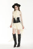 Steampunk Explorer's beige irregular lace dress DW994