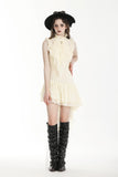 Steampunk Explorer's beige irregular lace dress DW994