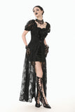 Gothic Faux Two-Piece Lace Velvet Rose Maxi Dress DW998