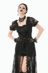 Gothic Faux Two-Piece Lace Velvet Rose Maxi Dress DW998