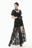 Gothic Faux Two-Piece Lace Velvet Rose Maxi Dress DW998