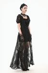 Gothic Faux Two-Piece Lace Velvet Rose Maxi Dress DW998