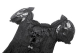 Gothic Faux Two-Piece Lace Velvet Rose Maxi Dress DW998