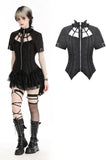 Punk black hollow spider-shaped shirt IW100