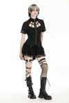 Punk black hollow spider-shaped shirt IW100