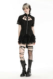 Punk black hollow spider-shaped shirt IW100