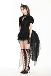 Deep V-neck gothic pleated blouse IW112