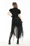 Deep V-neck gothic pleated blouse IW112