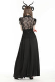 Gothic black sexy lace hollow out blouse IW113