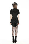 Black dolly ruffled  blouse. IW114