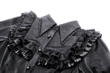 Black dolly ruffled  blouse. IW114