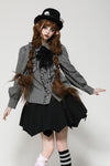 Dark lolita striped skull blouse IW116