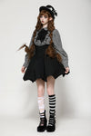 Dark lolita striped skull blouse IW116