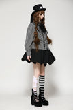 Dark lolita striped skull blouse IW116