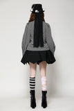 Dark lolita striped skull blouse IW116