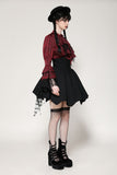 Gothic red inferno distressed frilly blouse IW119