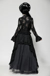 Gothic lace sexy hollow cross blouse IW120