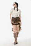 Vintage-Inspired Cotton-Linen Blouse with Sculpted Mushroom Buttons IW125