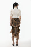 Vintage-Inspired Cotton-Linen Blouse with Sculpted Mushroom Buttons IW125