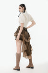 Vintage-Inspired Cotton-Linen Blouse with Sculpted Mushroom Buttons IW125