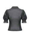 Gothic Short-Sleeve Blouse with Removable Rosette Cravat IW126
