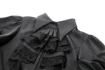 Gothic Short-Sleeve Blouse with Removable Rosette Cravat IW126