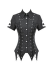 Ruptured Lace-Up Punk Shirt IW139 - Gothlolibeauty