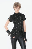 Ruptured Lace-Up Punk Shirt IW139 - Gothlolibeauty