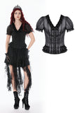 Black Sheer Ruffle Blouse IW141 - Gothlolibeauty