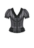 Black Sheer Ruffle Blouse IW141 - Gothlolibeauty