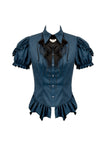 Gothic Academy Striped Puff-Sleeve Blouse IW143 - Gothlolibeauty